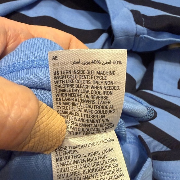 Style & Co. Long Sleeve Striped Button Trim Knit Top Tee Bashful Blue NWT XL - Picture 14 of 14